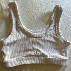 Alo yoga white wellness sports bra